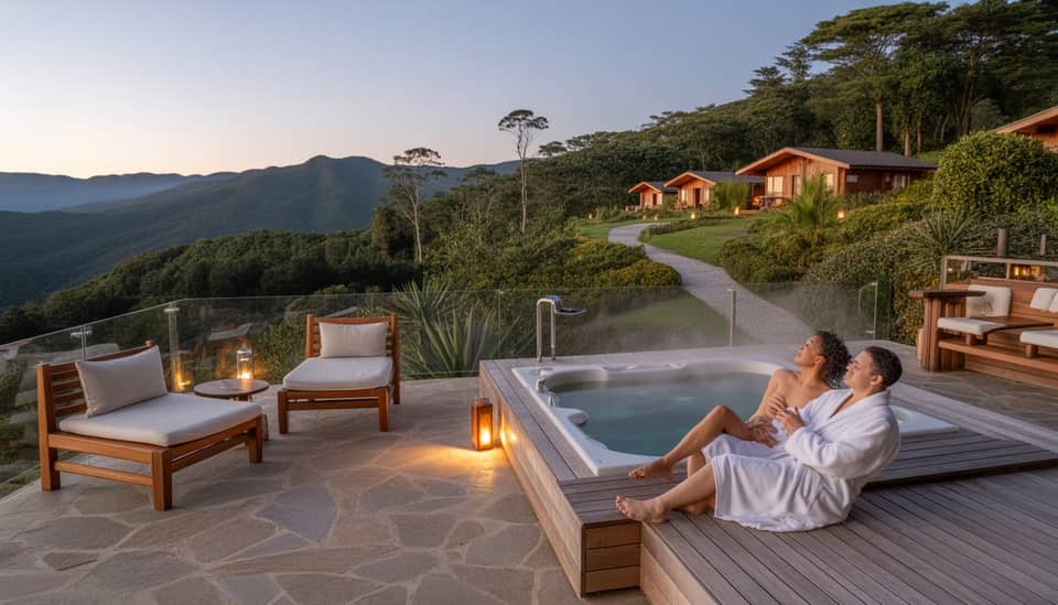 Vista da Serra da Mantiqueira na Carícia do Vento Pousada Boutique em Monte Verde MG