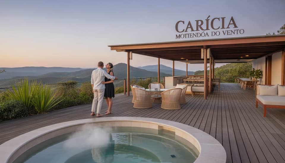 Vista das montanhas da Serra da Mantiqueira na Carícia do Vento Pousada Boutique em Monte Verde