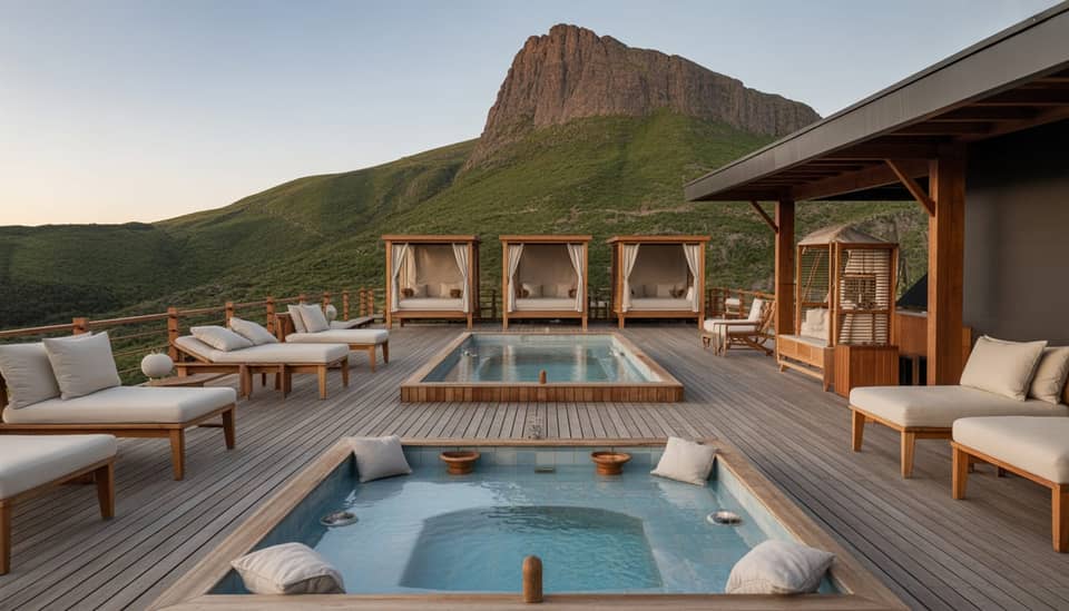 Vista da Serra da Mantiqueira na Carícia do Vento Pousada Boutique em Monte Verde com jacuzzi aquecida e deck lounge