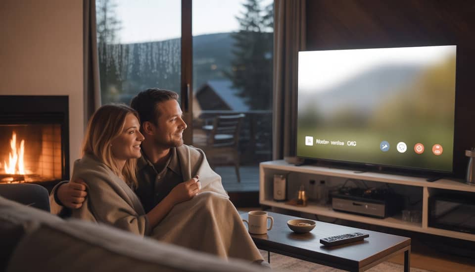 Smart TV em chalé romântico da Carícia do Vento Pousada Boutique em Monte Verde MG