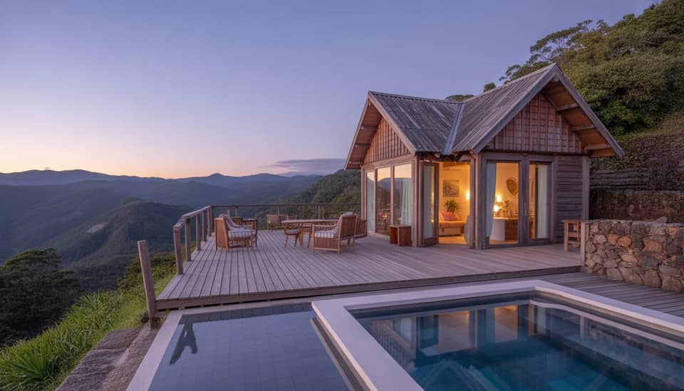 Vista das montanhas da Serra da Mantiqueira na Carícia do Vento Pousada Boutique em Monte Verde
