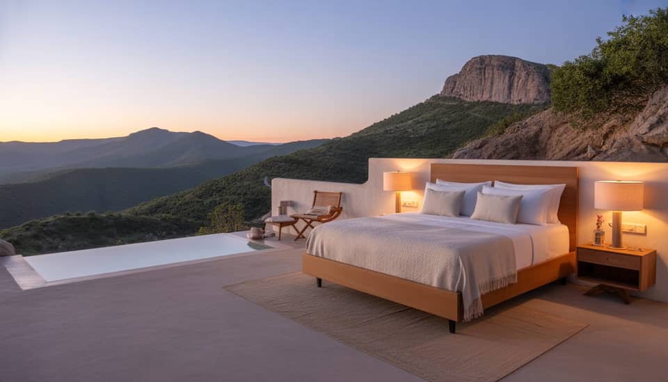 Vista silenciosa da Serra da Mantiqueira ao amanhecer em Monte Verde, ideal para sono profundo