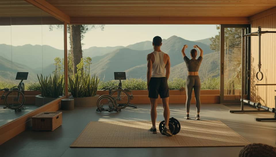 Espaço Fitness da Carícia do Vento Pousada Boutique em Monte Verde MG com ambiente de treino e vista para a natureza