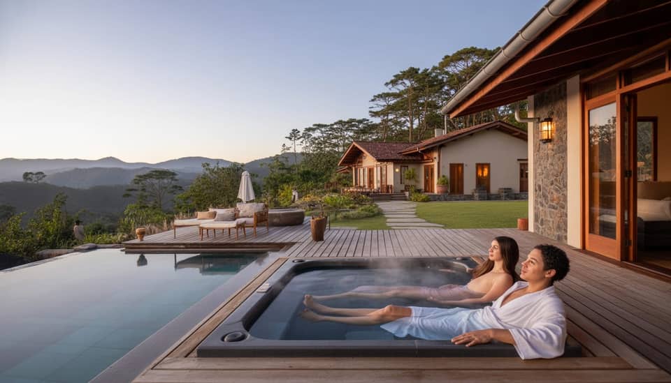 Vista da Serra da Mantiqueira na Carícia do Vento Pousada Boutique em Monte Verde com área de lazer e relaxamento