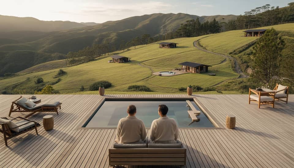 Vista da natureza na Carícia do Vento Pousada Boutique em Monte Verde com ampla área privativa de 10.000m²