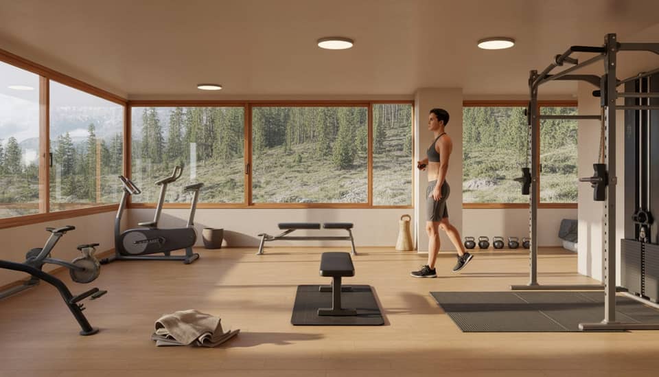 Espaço fitness em pousada de montanha em Monte Verde na Serra da Mantiqueira