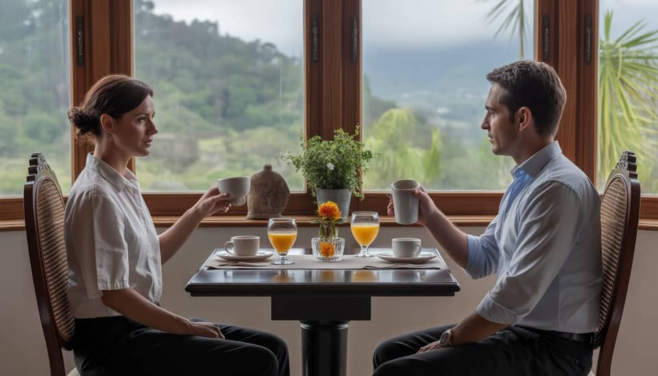 Mesa de café da manhã à la carte servido na Carícia do Vento Pousada Boutique em Monte Verde MG