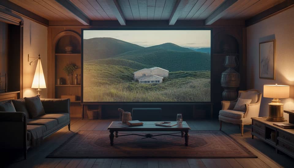 Sala de cinema exclusiva para hóspedes na Carícia do Vento Pousada Boutique em Monte Verde MG