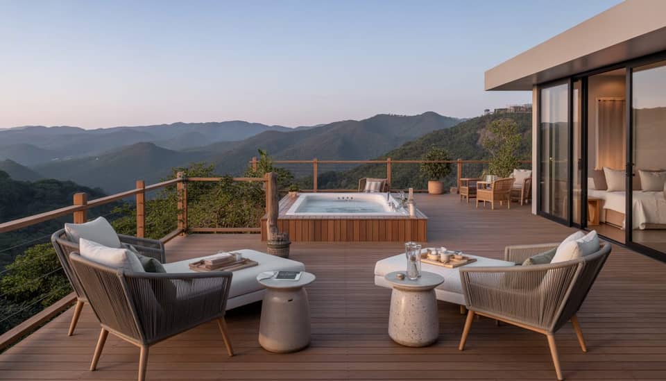 Vista para a Serra da Mantiqueira em Monte Verde com clima romântico na Carícia do Vento Pousada Boutique