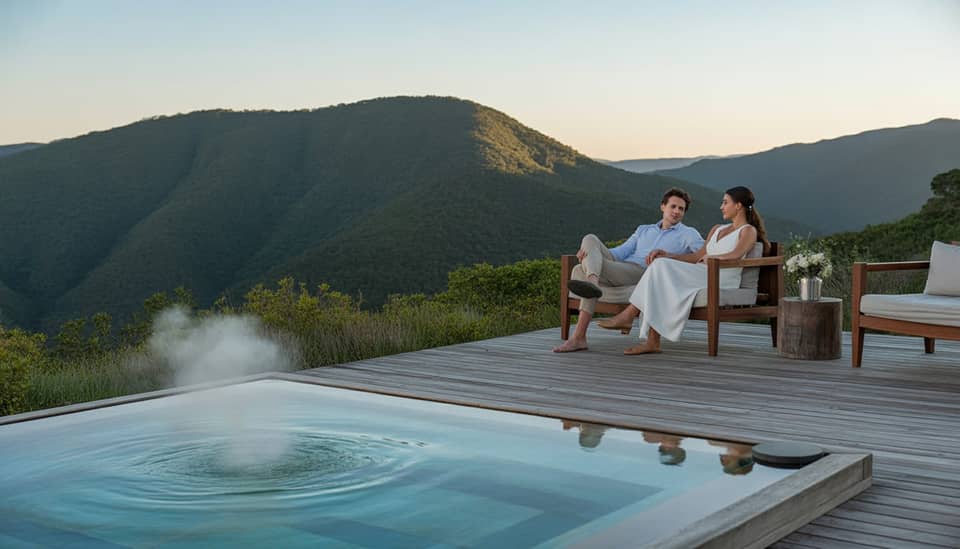 Casal em lua de mel em Monte Verde na Carícia do Vento Pousada Boutique com vista para a Serra da Mantiqueira