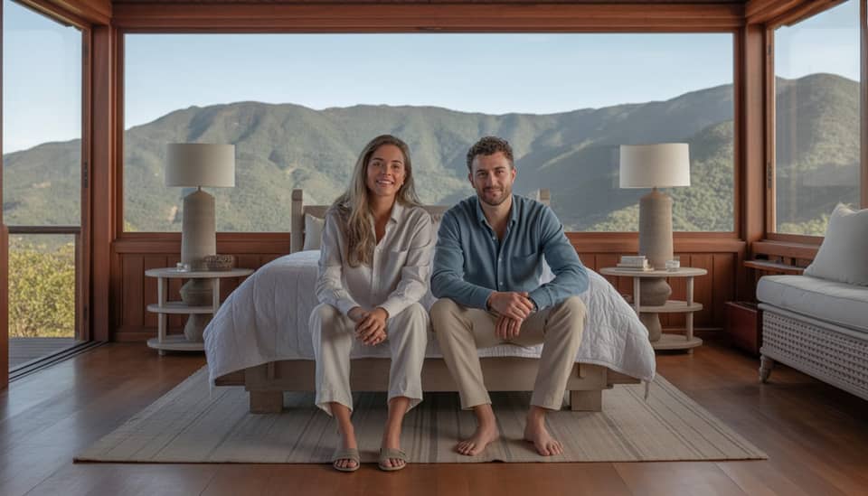 Casal em lua de mel na Serra da Mantiqueira em Monte Verde com vista para as montanhas